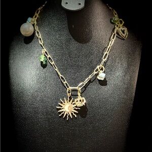 Gold Sun Charm Necklace